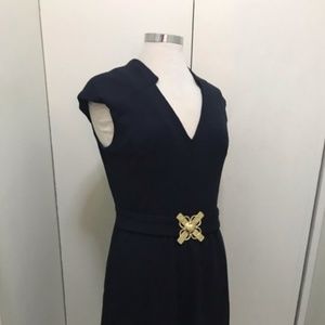 Milly Navy Notch Collar dress
